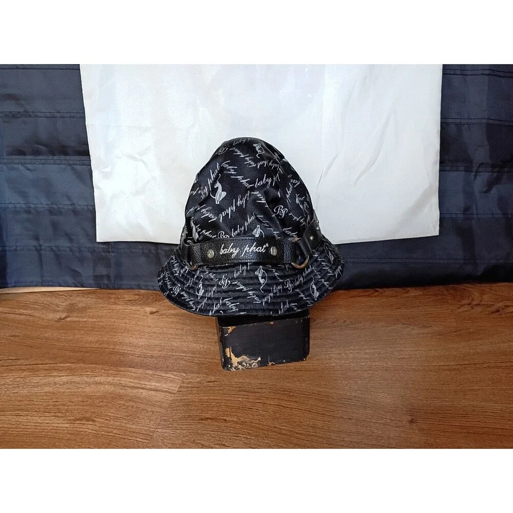 Baby Phat All-Over Print Bucket Hat Black Vintage